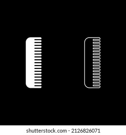 Icono conjunto de comb color blanco ilustración vectorial imagen simple contorno de contorno de relleno sólido línea delgado estilo plano
