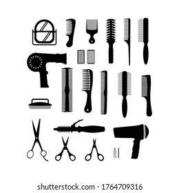 COMB SET icon.flat vector graphic in white background