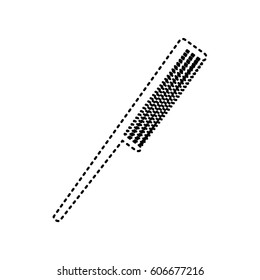 Comb sign. Vector. Black dashed icon on white background. Isolated.