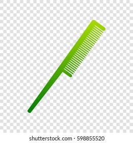 Comb sign. Vector. Green gradient icon on transparent background.