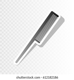 Comb sign. Vector. New year blackish icon on transparent background with transition.
