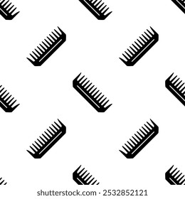 Comb silhouette cartoon seamless pattern, Vector.	