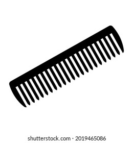 Comb silhouette icon. Black hairbrush symbol isolated on white background.  Vector illustration.