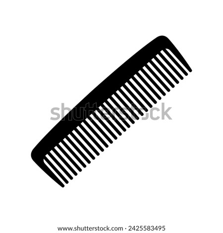 Comb silhouette icon. Hair comb and hair brush. Vector.
