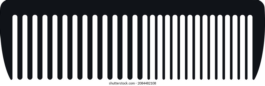 Comb simple black vector icon.