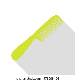 Comb simple sign. Pear icon with flat style shadow path.