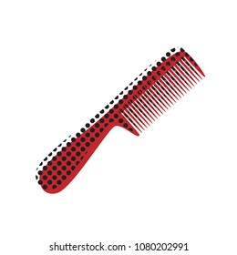 Comb simple sign. Vector. Brown icon with shifted black circle pattern as duplicate at white background. Isolated.