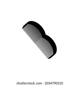 A comb with small and large rounded teeth on a white background. A vector image.