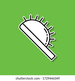 Comb sticker icon. Simple thin line, outline vector of beauty, make up, cosmetics icons for ui and ux, website or mobile application