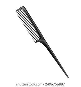 A comb with a thin handle for parting on a white background. Vector illustration