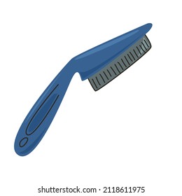 A comb with a tilt for caring for the fur of pets. Isolated element on a white background.
