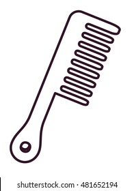 comb tool instrument and silhouette icon. hair salon theme. Isolated design. Vector illustration