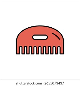 comb vector icon line template