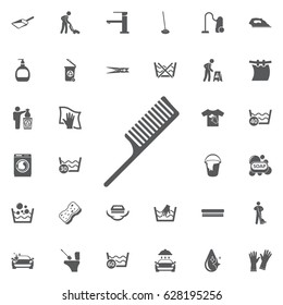 Comb vector icon on the white background. Set of cleaning icons