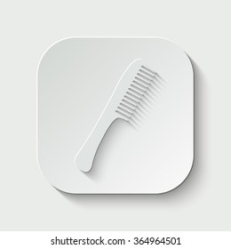 comb vector icon - paper illustration