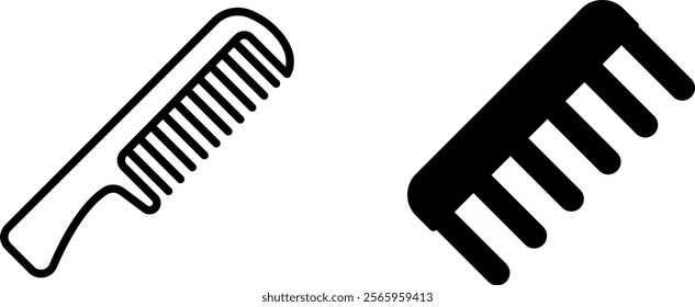 "Comb Vector Icon Set for Personal Care and Grooming"