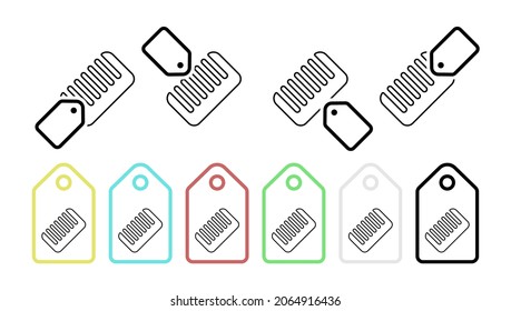 Comb vector icon in tag set illustration for ui and ux, website or mobile application