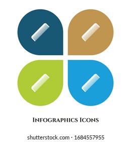 Icono de Ilustración del vector Comb para todos los fines. Aislado en 4 entornos diferentes.