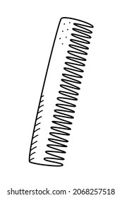 Comb Vektorgrafik im Stil von Doodles. Friseurpinsel-Ikone zum Putzen oder Stylen Ihrer Haare in einem Friseursalon oder zu Hause. Web-Element ist einzeln auf weiß.