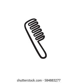 Icono de esbozo de vector de coma aislado en el fondo. Icono de Comb dibujado a mano. Icono de esbozo de comb para infografía, sitio web o aplicación.