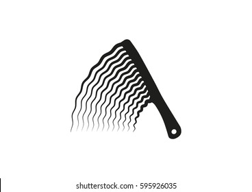 Comb wavy circle icon logo vector design on white background