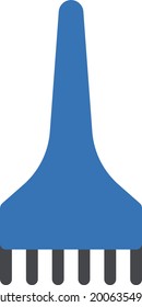 comb with white background. comb is a symbol of professtion .glyph colour icon.