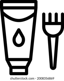 comb with white background. comb is a symbol of professtion .thin line icon.