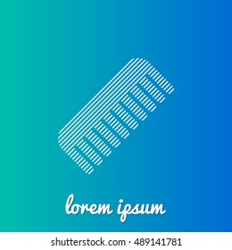 Comb White stroke fill with blue and green gradient background Icon / Logo Design