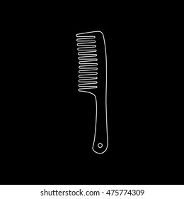 Comb  - white vector icon