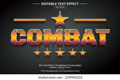 Combat 3D editable text effect template