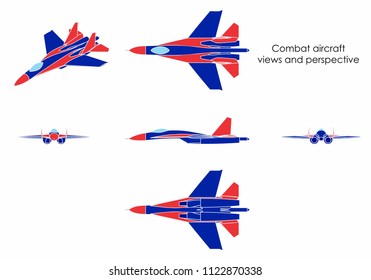 Combat aircraft. Without outline.