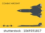 Combat aircraft without outline and colored