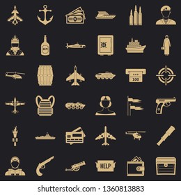 Combat alarm icons set. Simple style of 36 combat alarm vector icons for web for any design