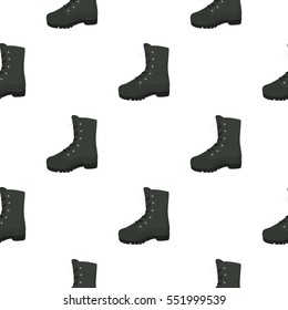Combat boot icon in cartoon style isolated on white background. Hunting pattern stock vector illustration.