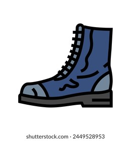 combat boot vintage fashion color icon vector. combat boot vintage fashion sign. isolated symbol illustration