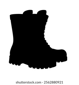 Combat boots silhouette icon vector design.
