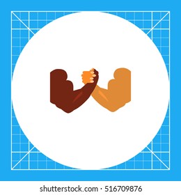 Combat Concept Icon with Arm-wrestling Hands