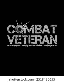 Combat Graphic Veteran T-shirt Design 