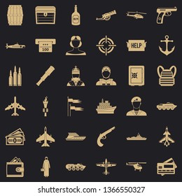 Combat gun icons set. Simple style of 36 combat gun vector icons for web for any design