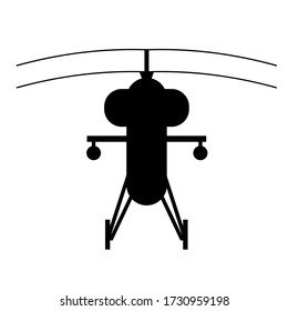 combat helicopter icon isolated over white, vector illustration