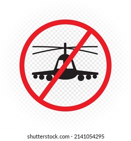 El helicóptero de combate y el cohete de misiles están prohibidos en el fondo blanco. Cierra la pegatina del área del cielo. Prohibición para aviones voladores. No usar el signo de la aeronave
