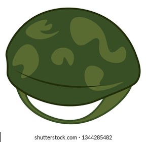 A combat helmet of green color vector color drawing or illustration