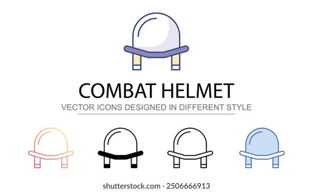 Combat Helmet icon design with white background stock illustration