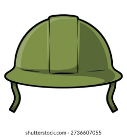 Combat helmet vector icon illustrated in flat style ideal for web design focused on military safety protection equipment and defense themed visuals