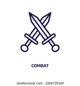 combat icon from army and war collection. Thin linear combat, equipment, army outline icon isolated on white background. Line vector combat sign, symbol for web and mobile