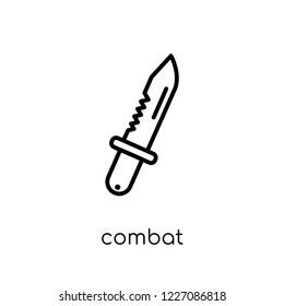 combat icon. Trendy modern flat linear vector combat icon on white background from thin line Army collection, outline vector illustration