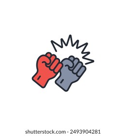 combat icon. vector.Editable stroke.linear style sign for use web design,logo.Symbol illustration.