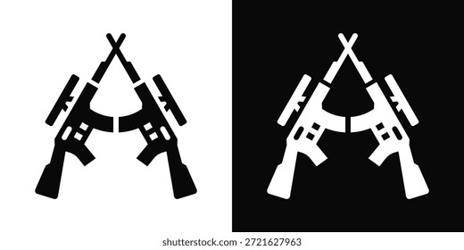 Estilo de fondo blanco y negro del icono del combate