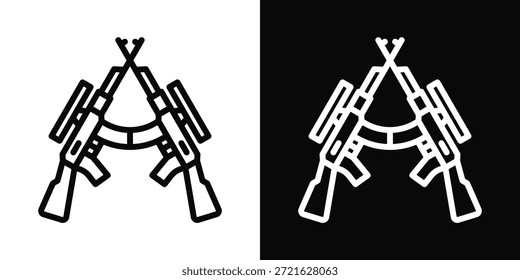 Estilo de fondo blanco y negro del icono del combate