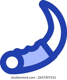 ícone de faca de combate azul estilo design